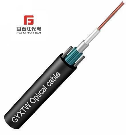 GYXTW 4core or 8 Core Outdoor Aerial Singlemode Drop Cable Armoured Fiber Optical Cable with Steel Messenger