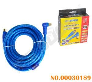 Transparent Blue Wire 5m Elbow to Straight TV AV Cable