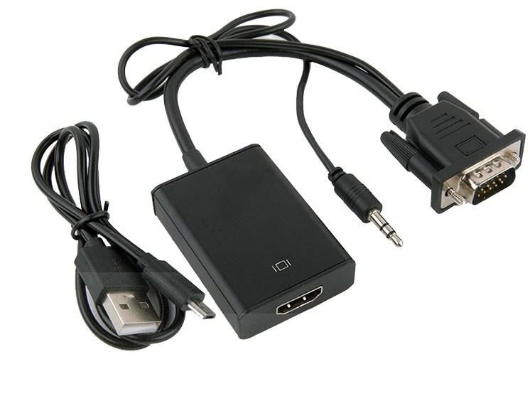 Hot Selling 1080P Audio Input VGA to HDMI Cable Adapter Convertor Output Male to Female for Monitor TV