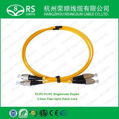 FC/Upc-FC/Upc Singlemode Duplex 3.0mm Fiber Optic Patch Cord