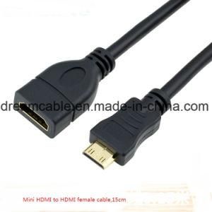 15cm Black HDMI to Mini HDMI Cable for Cameras
