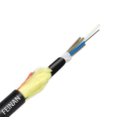 200m Span 96 Core Single Mode Outdoor G652D Fiber Optic Cable Armored Yarn Kevlar Aerial Self-Support Communication Cable