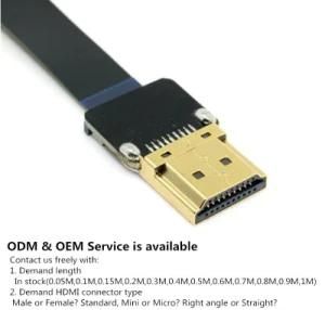 Xaja Consumer Electronics High Speed Flat HDMI Cable 4K X 2K 19 Pin Gold Plated HDMI 2.0 Cable M/M for 3D HDTV