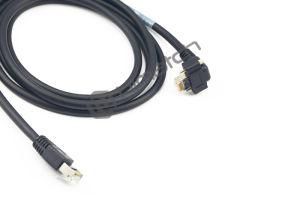 High Flex Right Angle RJ45 Gige Camera Cable, Gigabit Internet Cable with Thumbscrew Lock