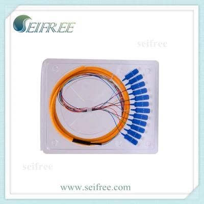 12 Colour Multi Cores Fanout Fiber Optic Patch Cable Sc