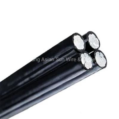 Aerial Bundled Cable Aluminum XLPE Insulated Quadruple Service Drop 1/0 AWG ABC Cable