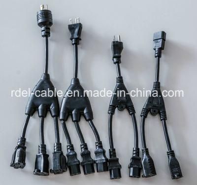 IEC C14 to C13 Power Splitter Cable IEC Power Cord