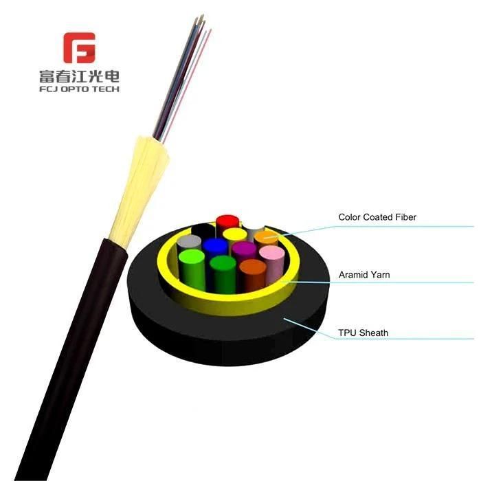 Tight-Buffered Aerial Fiber Optic Cable Gjfju PVC or TPU Jacket