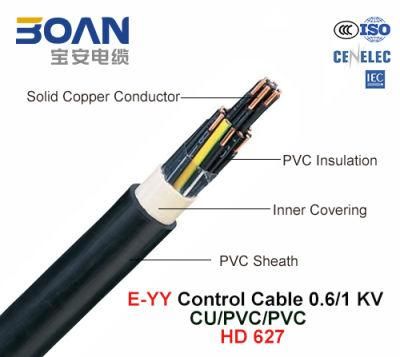 E-Yy, Control Cable, 0.6/1 Kv, Solid Cu/PVC/PVC (HD 627)