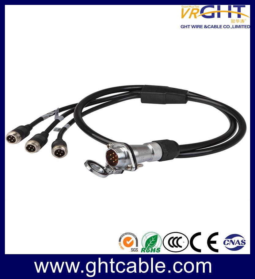 7 Core Spring Wire Trailer Cable, 7 Pin Truck Electric Coiled 4p Aviation Connector Camera Semi-Trailer Spiral Cable