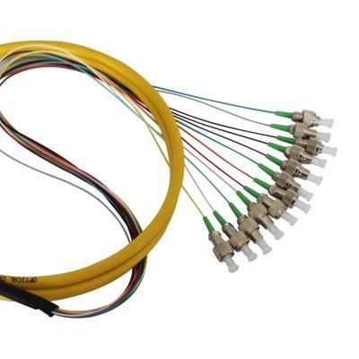 12 Core 0.9mm Cable Fiber Optic Pigtail APC Upc FC St Connector Optical Bunch Pigtails