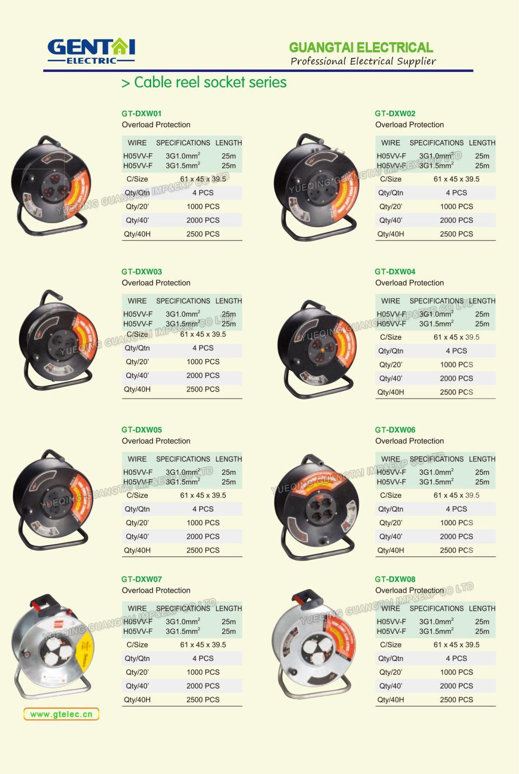 High Quality Cord Reel Drum Type Retractable Electric Plug