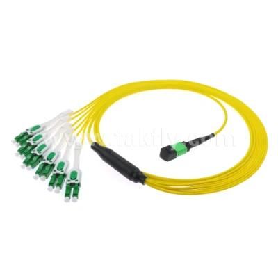 Data Center Networking 12f MPO to 6 LC Duplex Fiber Optic Breakout Patchcord