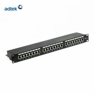 0.5u Height CAT6 Patch Panel Black Metal