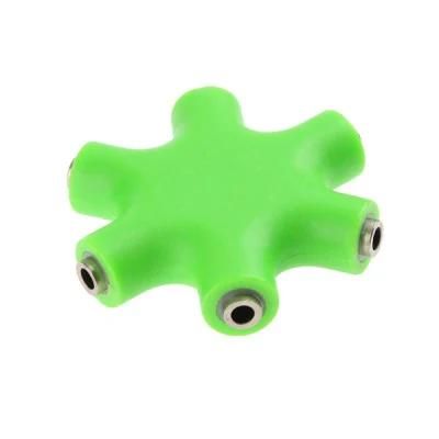 3.5mm 6 Ports Multi Headphone Headset Earphone Splitter Adapter