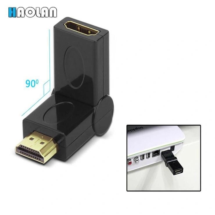 Male to Female 180 Degree up/Down Adjustable Right Angle HDMI Adapter