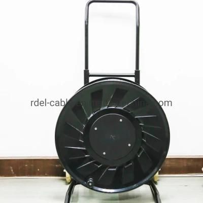 Robust PC Fiber Optic Cable Reels with Winder 380mm Empty Cable Drums Black