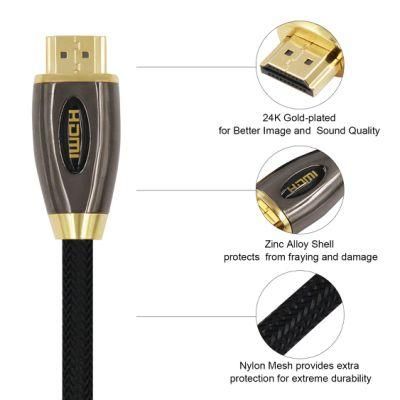 High end metal head HDMI cable support 3D 4K Ultra HD HDMI Cable for ps4 with ethernet