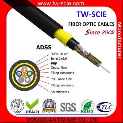 ADSS Fiber Optic Cable Outdoor All-Dielectric with Self-Support Aerial Cable