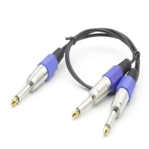 6.35mm Splitter Ts Guitar Cable 1 Male to 2 Male