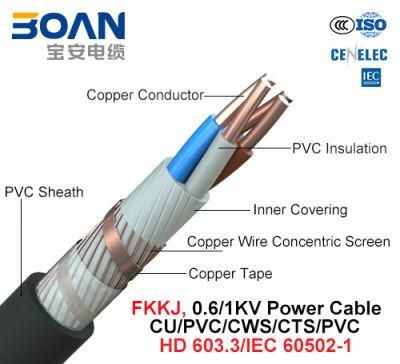 Fkkj, Power Cable, 0.6/1 Kv, Cu/PVC/Cws/Cts/PVC (HD 603.3/IEC 60502-1)