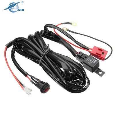 Custom Car Fog Spotlight Wiring Assembly Auto LED Working Light Long Lamp Wiring Harness