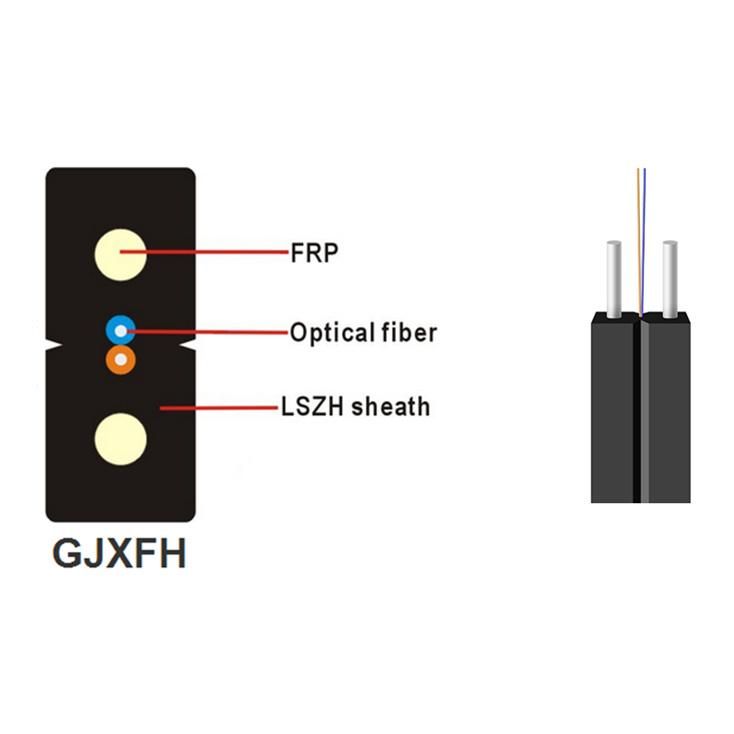 Optical Fiber Cable with LSZH Jacket, Best Choice for FTTH Connection, GJXFH