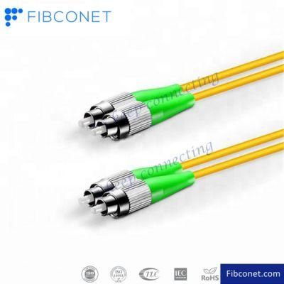 Customized Length FC APC to FC APC Duplex Single Mode Fiber Optic Cable Patch Cord