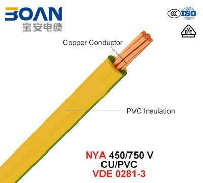 Nya, Electric Wire, 450/750 V, Cu/PVC (VDE 0281-3)