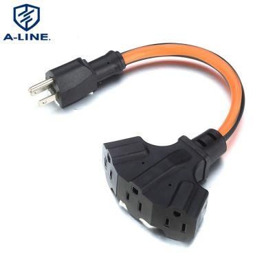 Us Standard 3-Outlet 13A 125V AC Power Extension Cord