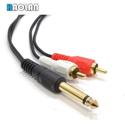 RCA Cabel Extension 6.35mm 1/4 Inch Mono Jack Plug to Phono RCA Plugs Screened Audio Cable 6 FT