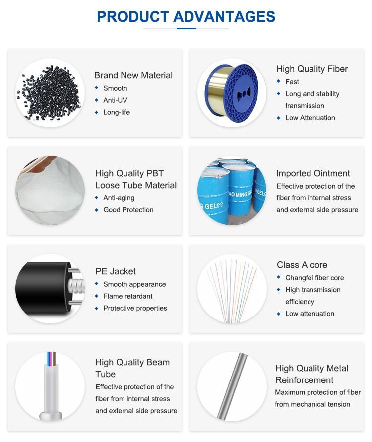 Gyty GYFTY Stranded 6/12/48 Core Fiber Optic Cable Non-Metallic Single Mode Fiber Optic Cable