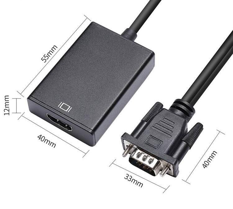 Hot Selling 1080P Audio Input VGA to HDMI Cable Adapter Convertor Output Male to Female for Monitor TV