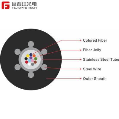 Outdoor Overhead Singlemode Stainless Steel Tube Stranded Optical Cable with Multi-Core