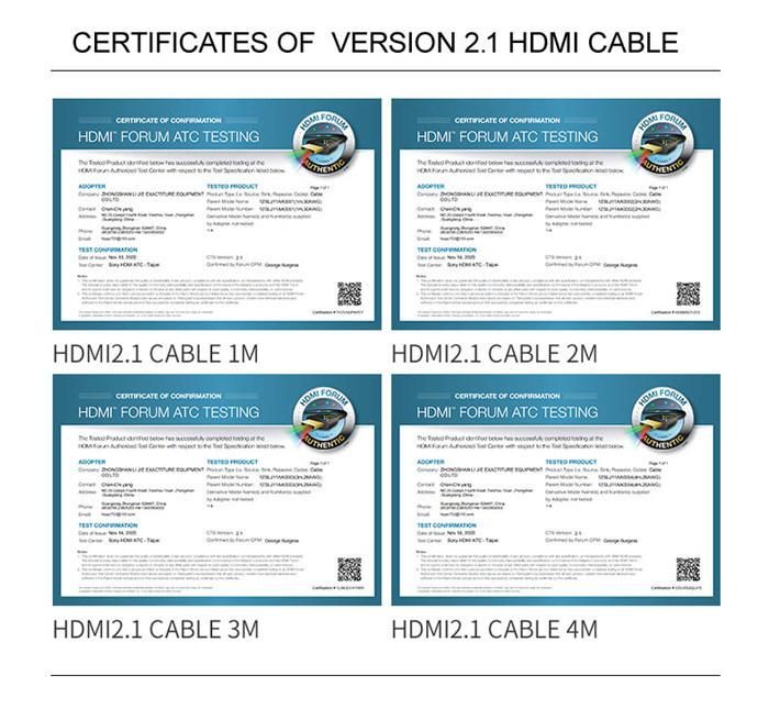 Certified Ultra High Speed HDMI to HDMI Cable YUV444 3D 8K@60Hz 4K@120Hz 48Gbps Gold HDMI Cable for PS5