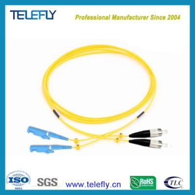 E2000/Upc-FC/Upc Singlemode Duplex Optical Fiber Patch Cord 3.0mm PVC 3 Meters