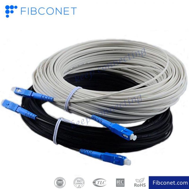 FTTH Outdoor Single Mode Simplex Sc/APC Upc PVC LSZH Fiber Optic/Optcial Drop Cable Patch Cord