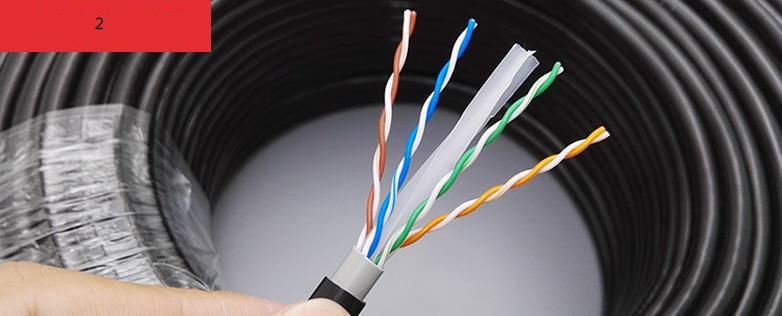 External CAT6 Outdoor Use Copper Reel Black Network Cable