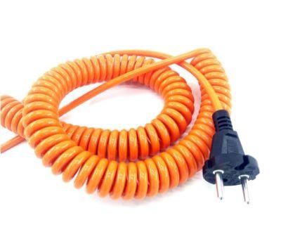 IEC C7 EU Socket Plug Power Cord Retractable Spring Spiral Cable