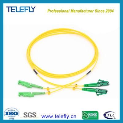 E2000/APC-LC/APC Singlemode Duplex Optical Fiber Patch Cord 3.0mm PVC 3 Meters