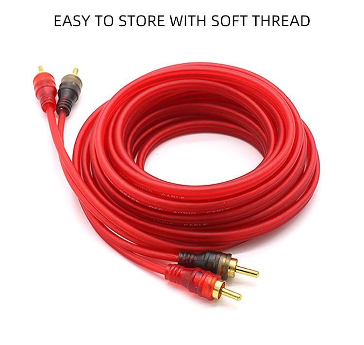 Wholesale Price 2 Dual 2 RCA Car Cable Adapter Stereo Audio 2RCA Cord Male to Male Connector