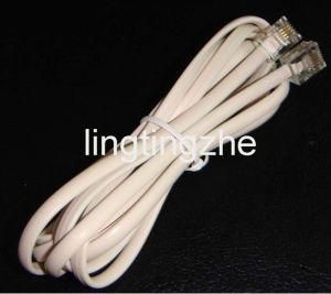 White Modular Plug Telephone Cable 4p4c 6p4c