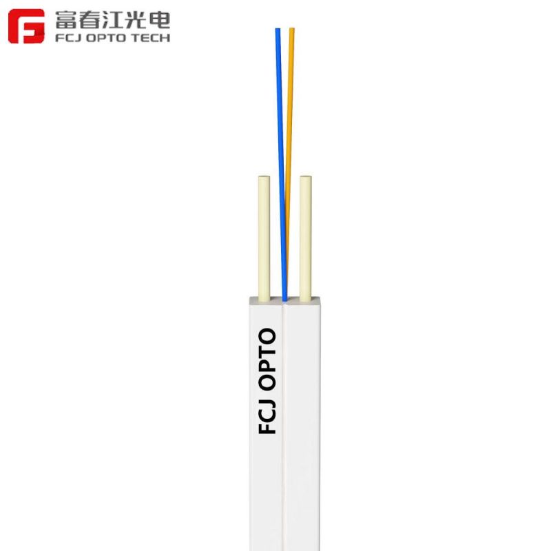 Indoor 2 4 Core Single Mode FTTH GJXFH Drop Fiber Optic Cable