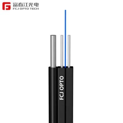 Fcj Opto Tech GJYXFCH Self-Supporting FTTH Drop Fiber Optic Cable with FRP or Steel Wire Strengthen Black Communication Fiber