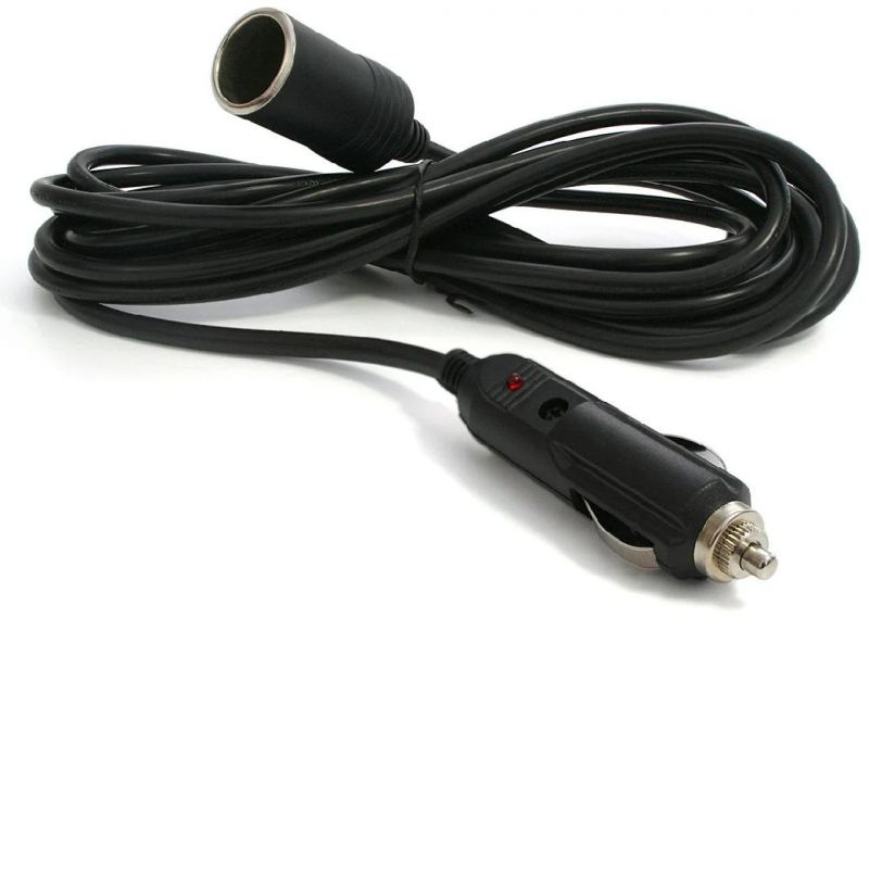 Premium 12V 15′ Foot Heavy Duty Car Cigarette Lighter Socket Extension Cord, Fused (Black)
