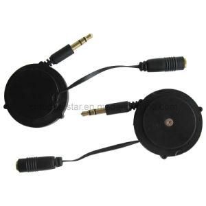 3.5mm Retractable Cable 3.5mm Plug Male to Female Audio Extender Cable