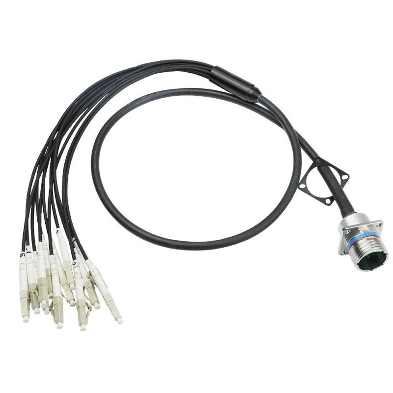 LC G652D 12 Cores Fanout Fiber Optic Fanout 5 Meters with Metal Fanout Kit