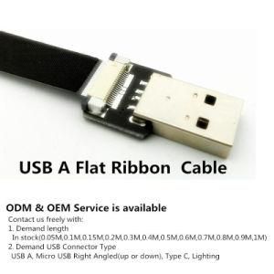 Xaja Newest design 90 Degree Right Angle USB to Micro USB Flat Ribbon Cable Data Charging Cable