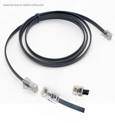 High Quality OEM Black PVC Flat 4cores Colorful RJ45 8p8c to Rj11 6p4c Cable for Telephone