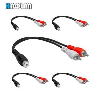 RCA Cable 1 Female to 2 Male Audio Cable, AV Cable for TV, Subwoofer